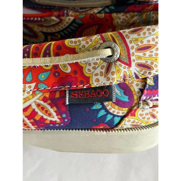 SEBAGO DOCKSIDES Women's Sz 10 Persia Print Colorful Boat Shoes Loafers in EUC - Picture 4 of 8